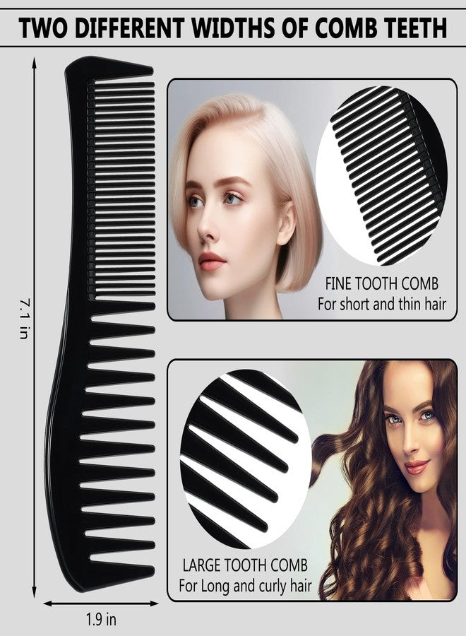 SIMPOR Detangling Hair Comb for Women Double Tooth with Wide and Fine Teeth Shower Combs for Wet Curly Style Barber Comb for Thin Thick Curly Straight Hair for Women Men Black - Image 3